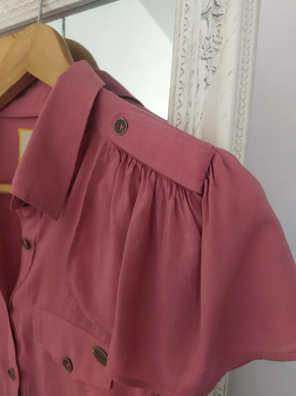 Blusa Feminina Replay Dusty Rose Sem Mangas de Viscose com Babado P – photo 7